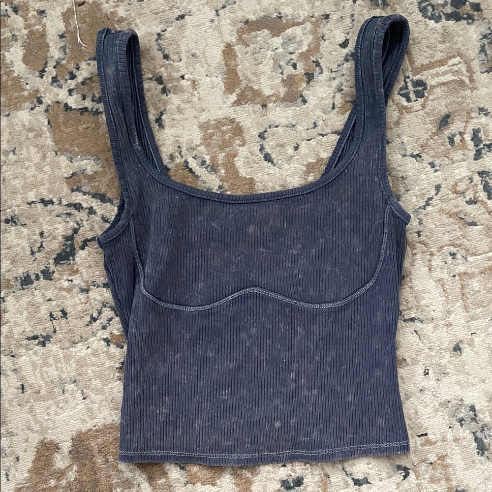 Wild Fable Dark Blue Ribbed Tank Top